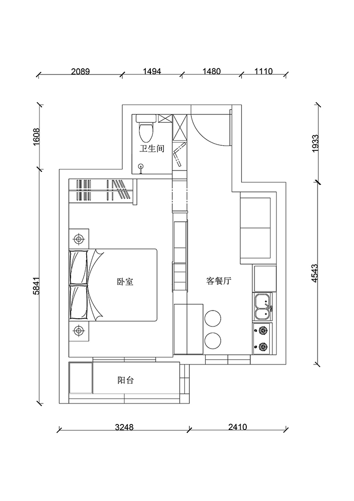 成都大晶裝飾公司|38㎡現(xiàn)代都市青年公寓戶型圖 極簡(jiǎn)清新舒適