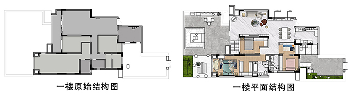 成都大晶裝飾公司256㎡現(xiàn)代別墅裝修戶型圖 鬧中取靜獨風雅