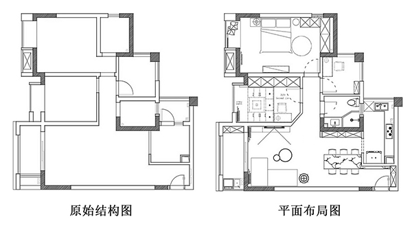 成都大晶裝飾86㎡小套三婚房裝修：生活不復(fù)雜 兩個人 一個家 簡簡單單