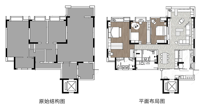 成都大晶裝飾152㎡三居室裝修案例：更改動線 整合空間 追求舒適