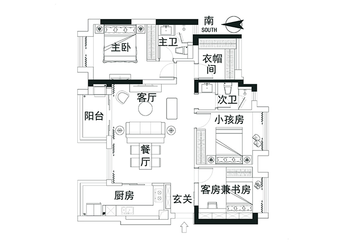 成都大晶裝飾公司現(xiàn)代風(fēng)四居室裝修案例：一體式客餐廳設(shè)計(jì) 空間感爆棚5